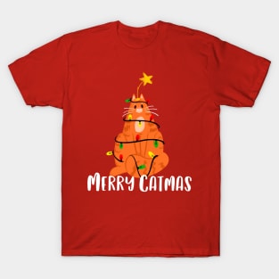 Merry Catmas Ginger Cat T-Shirt